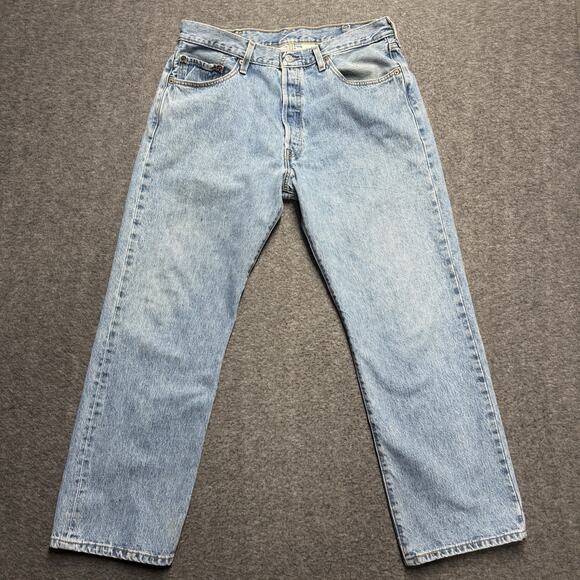 Vintage Levis 501 Jeans Mens 34x29* (tag 38x30) Blue Denim Y2K 90s Button Fly - Picture 1 of 9